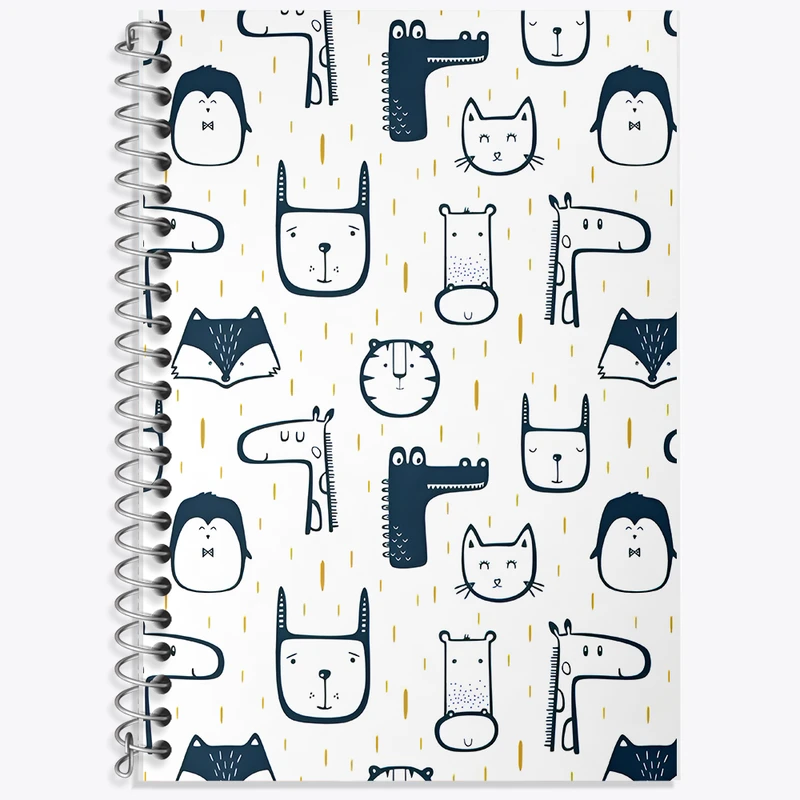 دفتر زبان 50 برگ خندالو مدل سه خط طرح حیوانات بامزه کد N5243