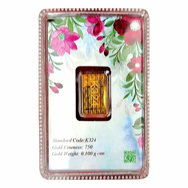 شمش طلا 18 عیار مدل گل بهاری کد N1 -  - 2