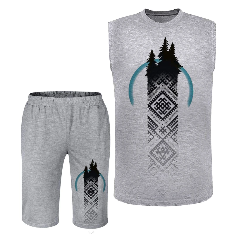 ست تاپ و شلوارک مردانه مدل درخت کد N271