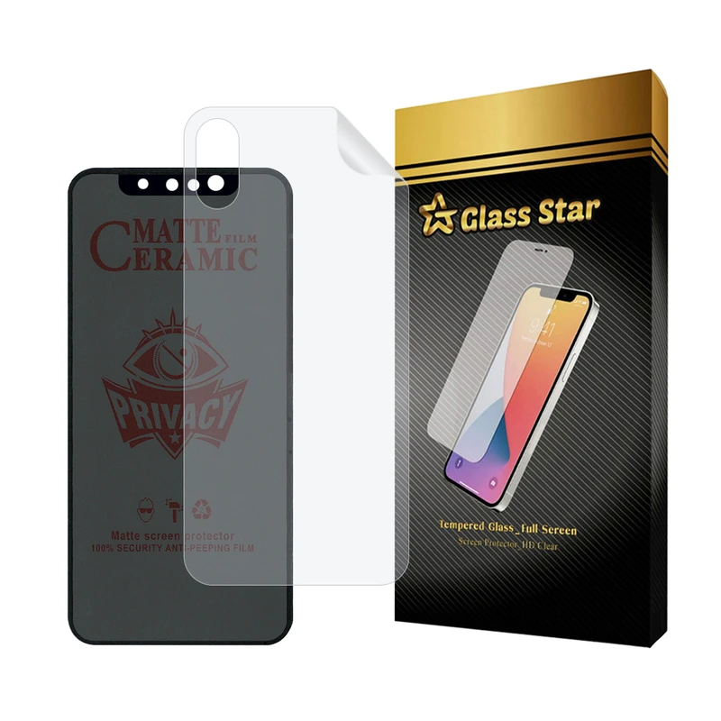 محافظ صفحه نمایش سرامیکی حریم شخصی گلس استار مدل CERPRIVNANOS مناسب برای گوشی موبایل اپل iPhone XS / iPhone X به همراه محافظ پشت گوشی