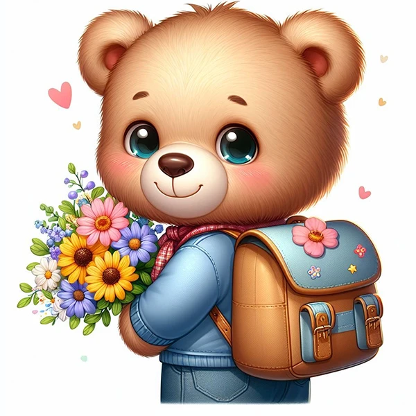  استیکر پارچه و لباس پاد آفرین طرح مدرسه و خرسی کد 941