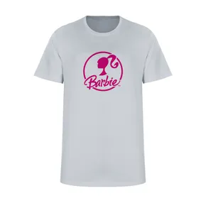 تی شرت آستین کوتاه زنانه مدل باربی کد L303 رنگ طوسی