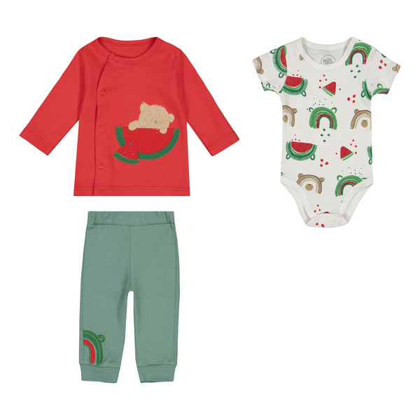 ست 3 تکه لباس نوزادی نیلی مدل یلدایی کد 4084