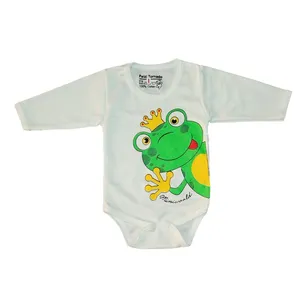 بادی آستین بلند نوزادی طرح قورباغه کد 77