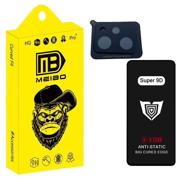 محافظ صفحه نمایش میبو مدل Super 9D Pro مناسب برای گوشی موبایل شیائومی poco x5 pro به همراه محافظ لنز دوربین
