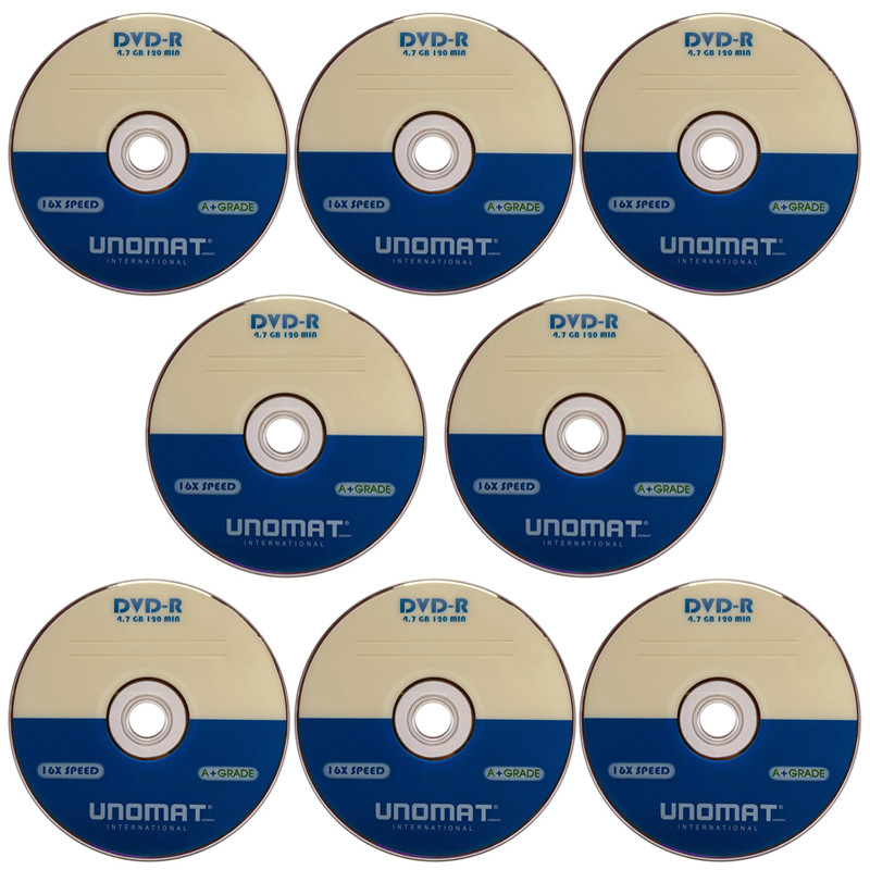 دی وی دی خام یونومات مدل DVD - R بسته 8 عددی