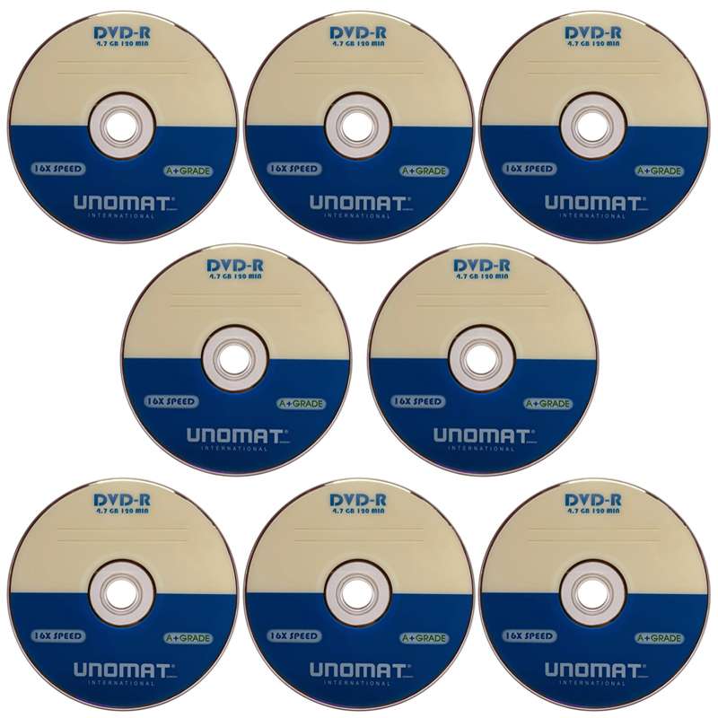 دی وی دی خام یونومات مدل DVD - R بسته 8 عددی دی وی دی خام یونومات مدل DVD - R بسته 8 عددی