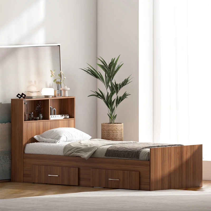 تخت‌خواب ملامینه یک نفره اعیان مدل FH1019 سایز 90 * 200 سانتی‌متر