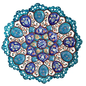 بشقاب میناکاری طرح اسلیمی ختایی کد R01