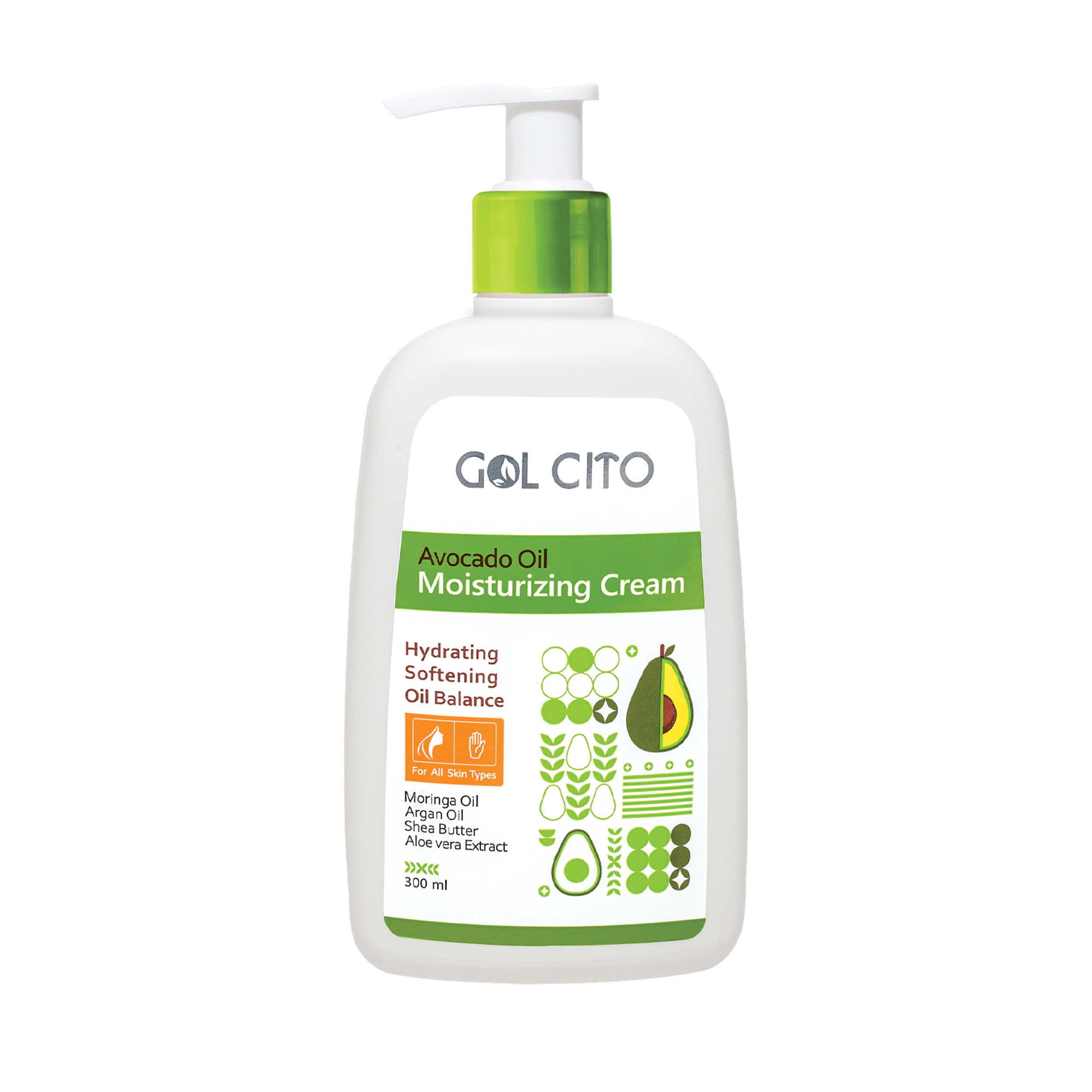 کرم مرطوب کننده دست و صورت گل سیتو مدل روغن آووکادو مناسب برای انواع پوست حجم 300 میلی لیتر