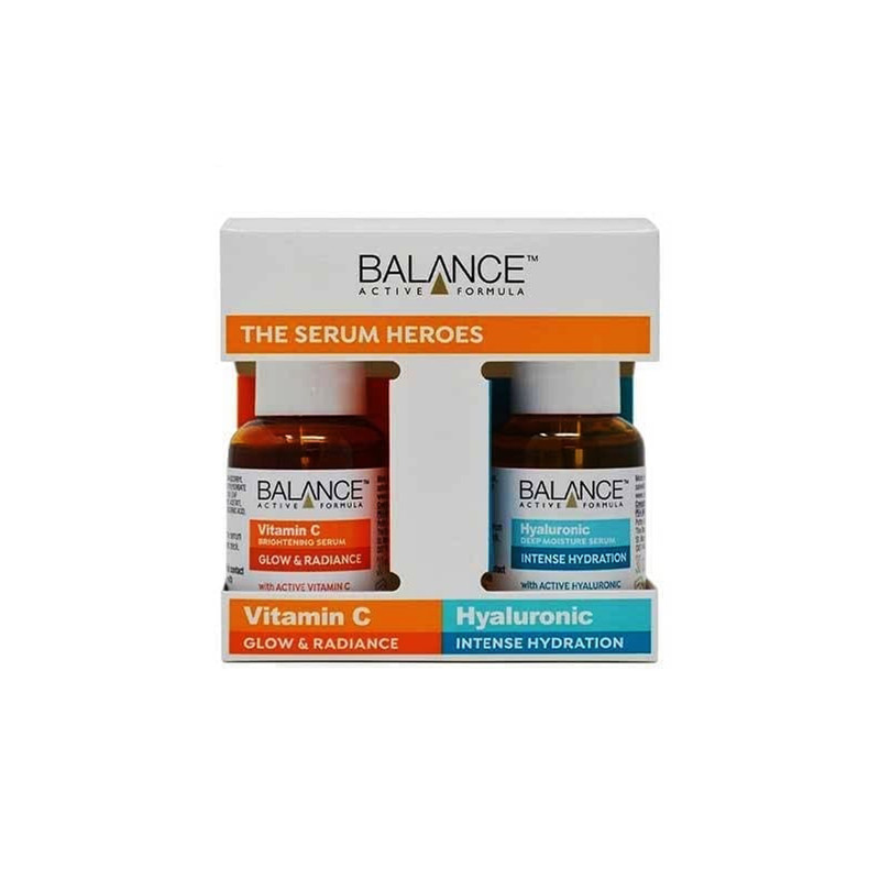 سرم پوست بالانس مدل هیالورونیک اسید و ویتامین سی حجم 30 میلی لیتر بسته 2 عددی