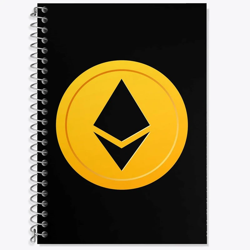 دفتر زبان 50 برگ خندالو مدل دو خط طرح ارز دیجیتال اتریوم کد 10906