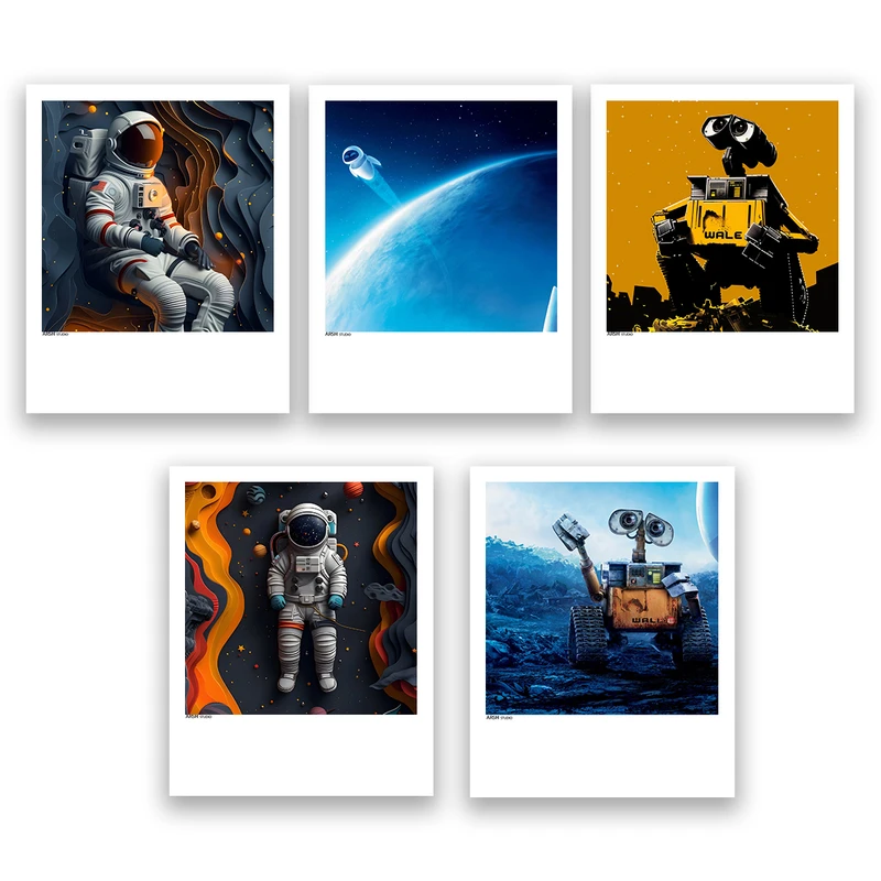 آویز تزیینی عرش مدل فانتزی فضا و کهکشان کد Asa951 مجموعه پنج عددی