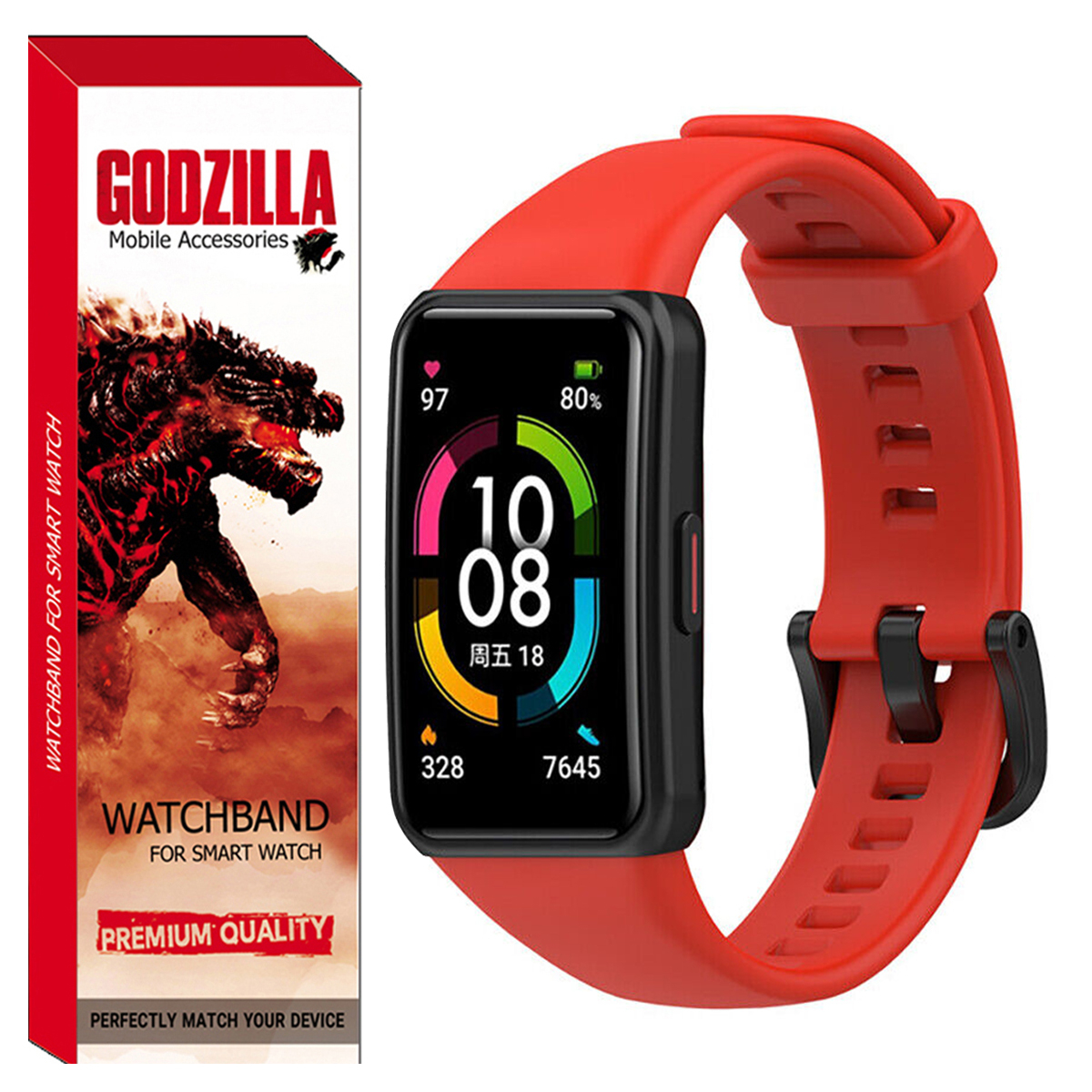 بند گودزیلا مدل SILICONE مناسب برای مچ بند هوشمند هوآوی Band 6 / 6 Pro / Band 6