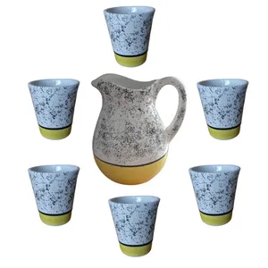 سرویس پارچ و لیوان 7 پارچه طرح مرمری