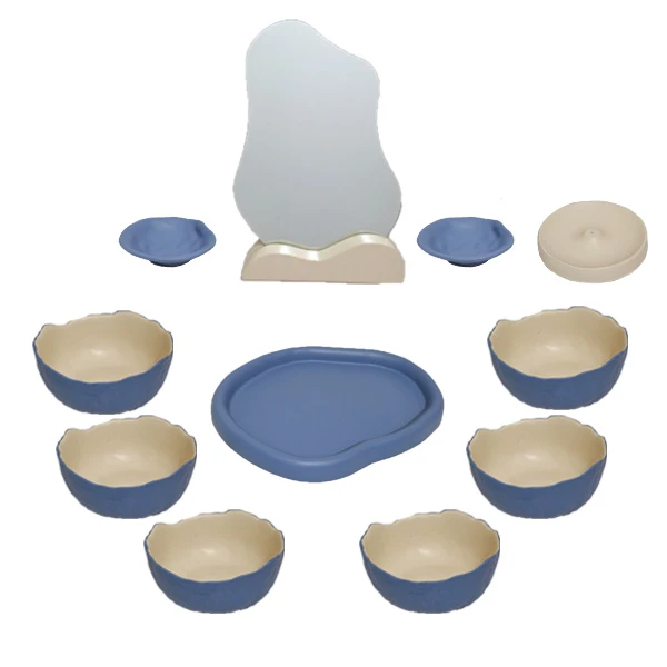 مجموعه ظروف هفت سین 12 پارچه مدل دفرمه مدرن مینیمال کد 01