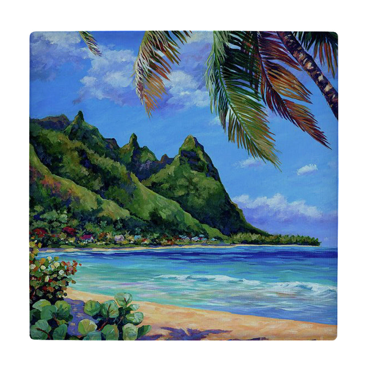  کاشی کارنیلا نقاشی ساحل استوایی مدل لوحی کد klh2397 