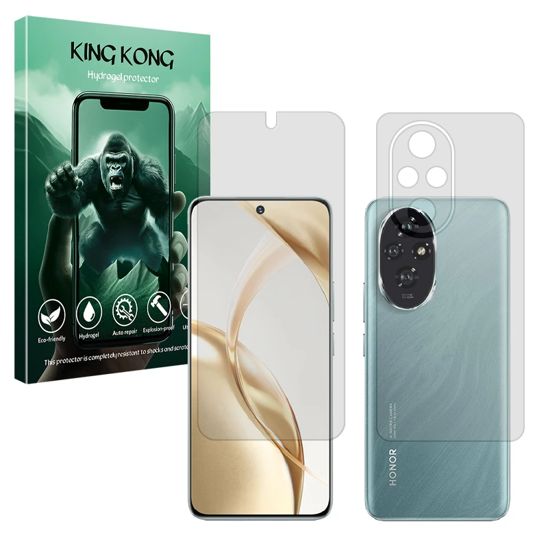 محافظ صفحه نمایش مات کینگ کونگ مدل Tough مناسب برای گوشی موبایل آنر 200 به همراه محافظ پشت گوشی