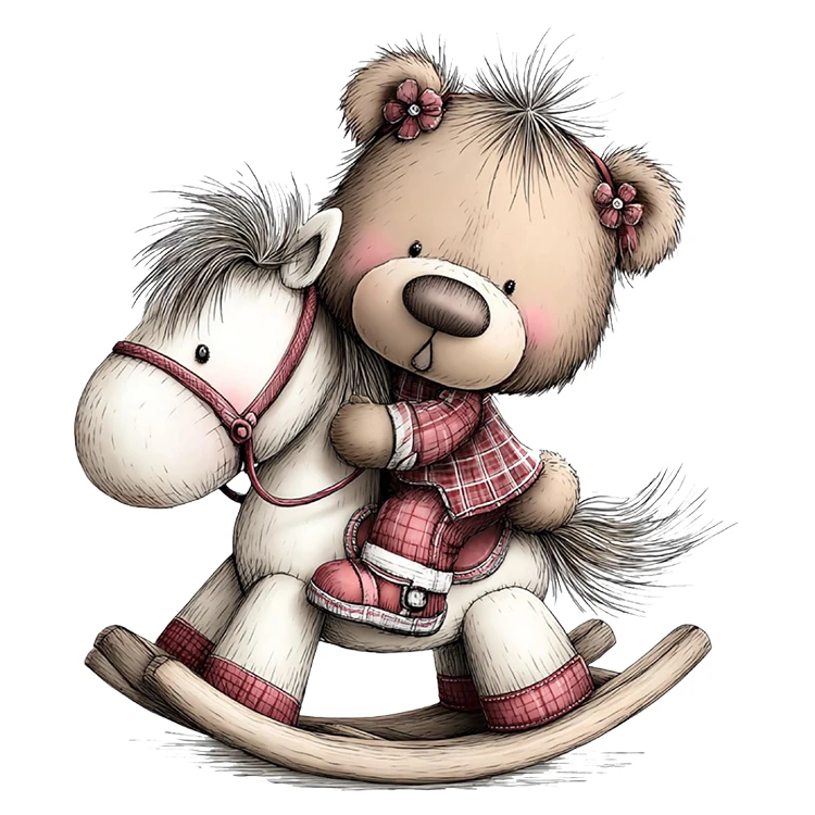 استیکر پارچه و لباس پاد آفرین مدل کارتونی خرس تدی کد S2769