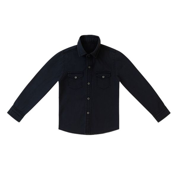 پیراهن آستین بلند یقه برگردان پسرانه مدل جین  SDE-548