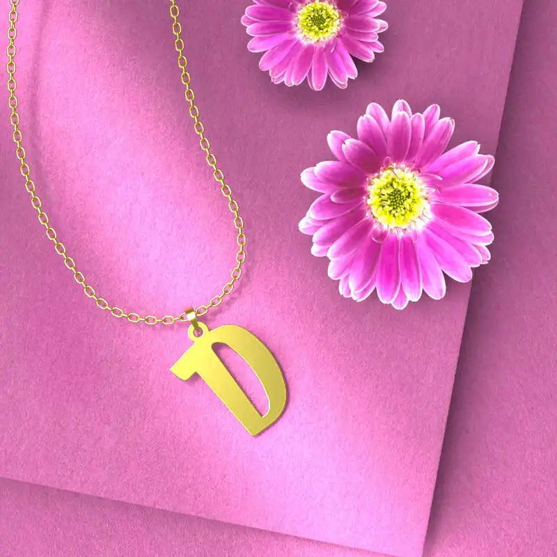 گردنبند طلا 18 عیار زنانه مدوپد مدل حرف D کد H3-1-1004