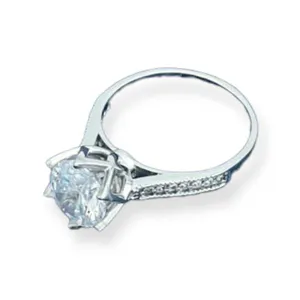 انگشتر نقره زنانه مدل تک نگین