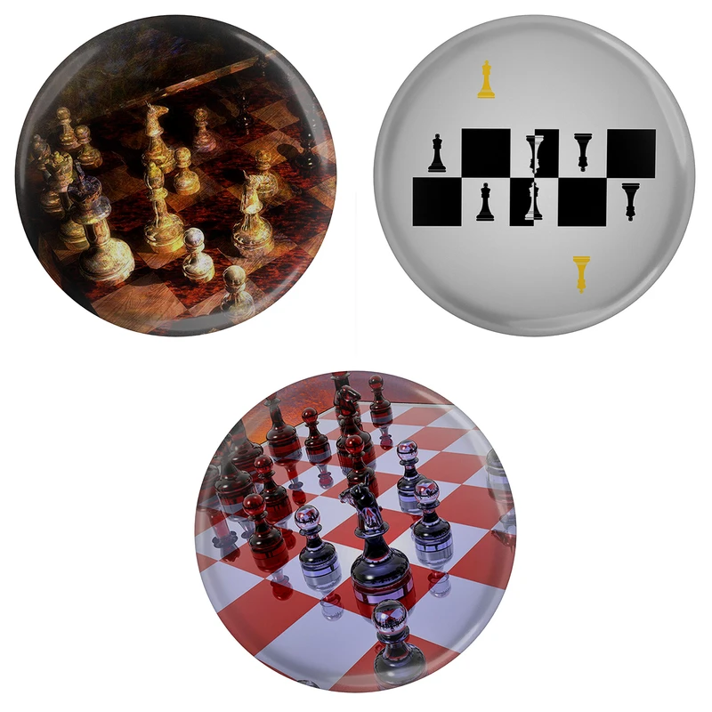 پیکسل مدل S3-1 طرح مهره و صفحه بازی شطرنج مجموعه 3 عددی