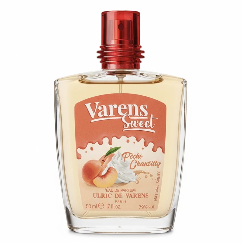 ادوپرفیوم زنانه اولریک دو وارن مدل Sweet peche chantilly با رایحه گرم حجم ۵۰ میلی‌لیتر