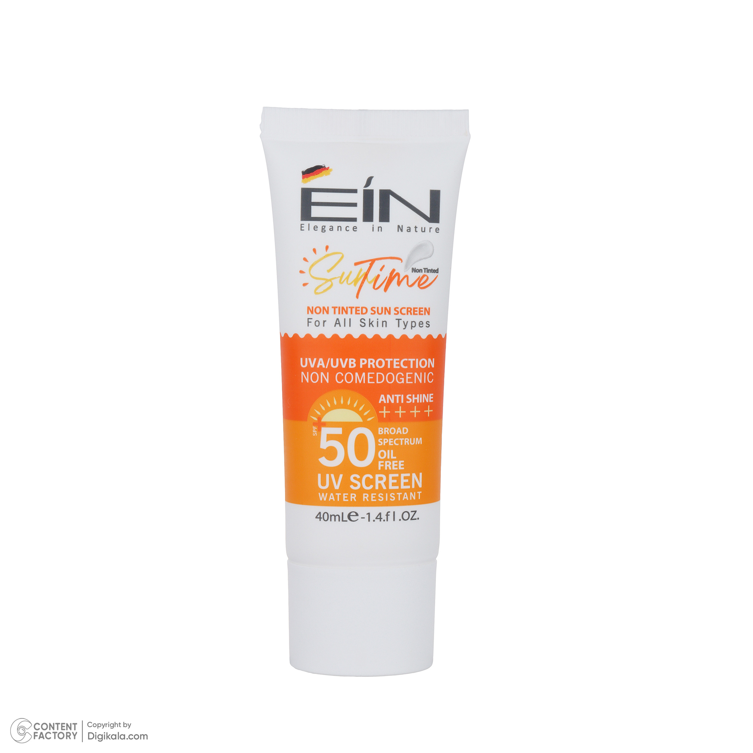 کرم ضد آفتاب بی رنگ ای آی ان SPF50 مدل anti shine مناسب انواع پوست‌ حجم 40 میلی‌لیتر
