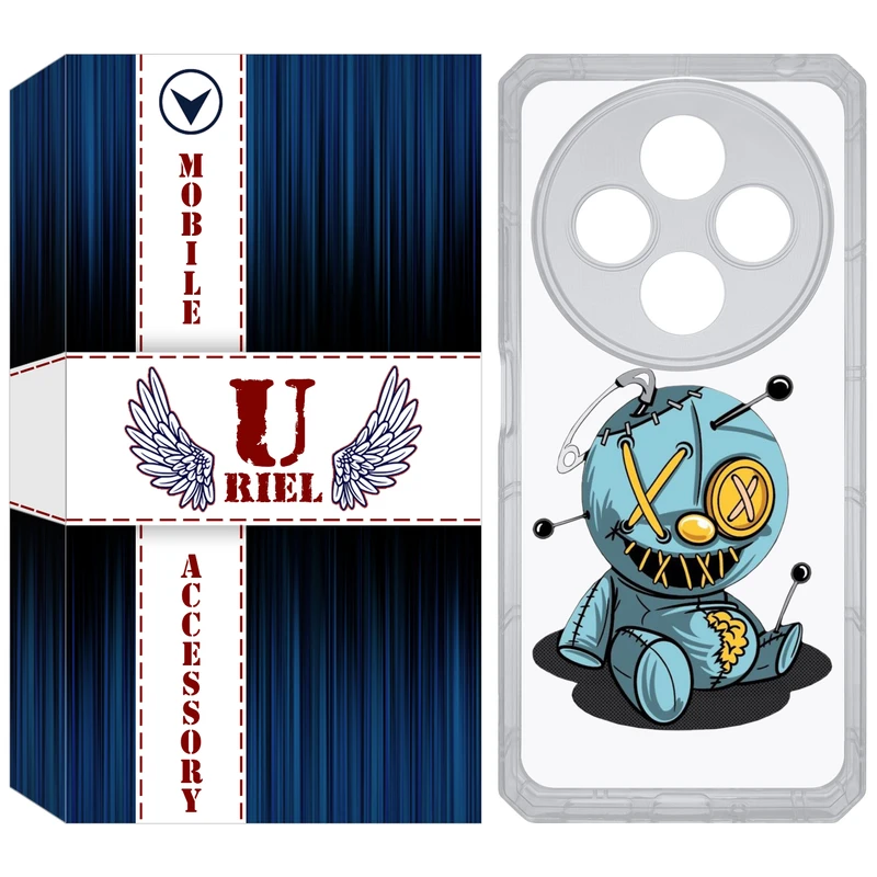 کاور یوریل مدل Clear کد 68 طرح عروسک مناسب برای گوشی موبایل شیائومی Redmi 14C / Poco C75