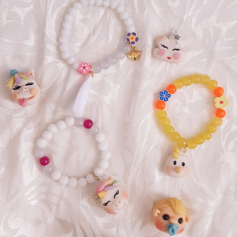 آویز گردنبند بچگانه مدل عروسکی کد 1542 مجموعه 3 عددی