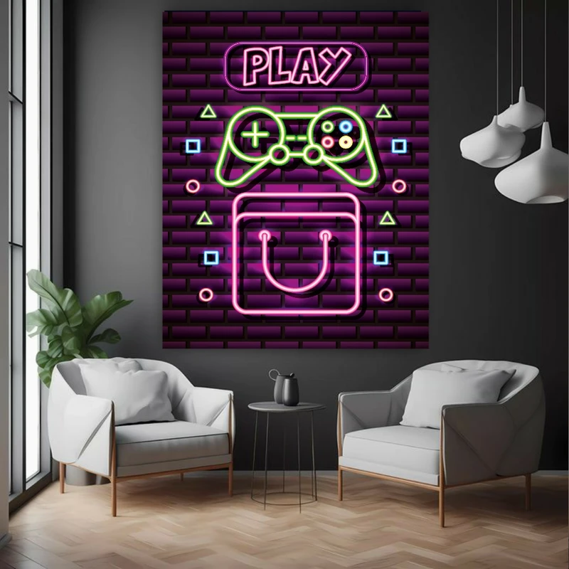 پوستر طرح نئون گیم مدل خرید کد BK24173