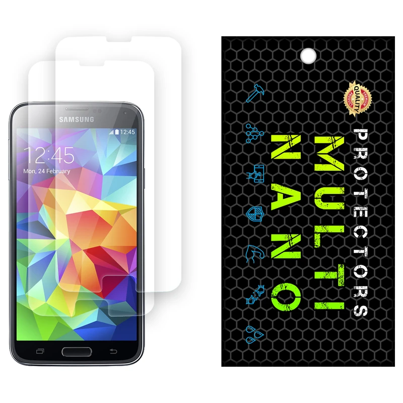 محافظ صفحه نمایش شفاف مولتی نانو مدل X-S2N مناسب برای گوشی موبایل سامسونگ Galaxy S5 بسته دو عددی