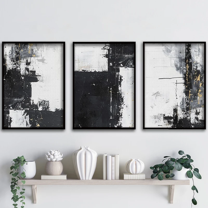 تابلو آتریسا طرح آبستره مدل ATA210 مجموعه 3 عددی 