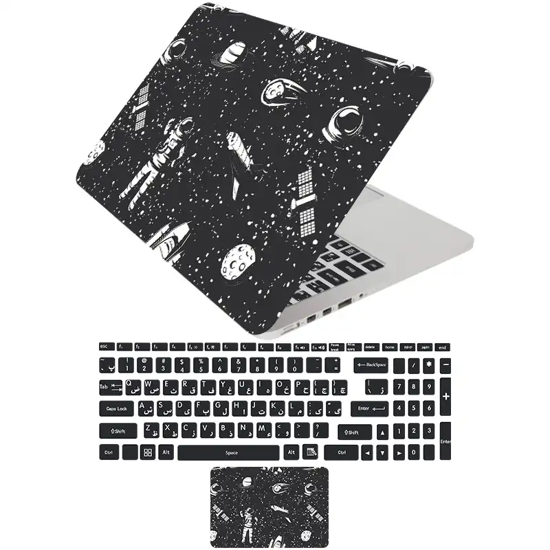 استیکر لپ تاپ راتیانا مدل sp_ace 17  مناسب برای لپ تاپ 15 تا 17 اینچ به همراه برچسب حروف فارسی کیبورد