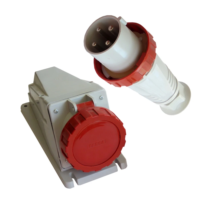 چهارشاخ برق نر و مادگی مدل سه فاز دیواری سیار مجموعه ۲ عددی