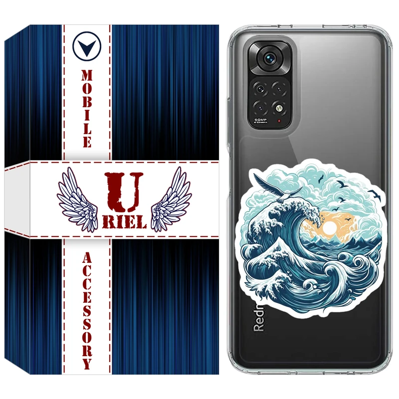 کاور یوریل مدل Clear کد 99 طرح موج دریا مناسب برای گوشی موبایل شیائومی Redmi Note 11 4G / Note 11S