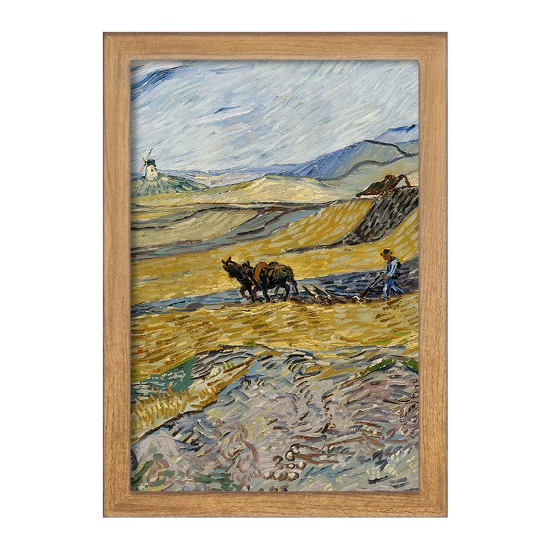 تابلو خندالو مدل شخم زدن مزرعه ونسان ونگوگ (Van Gogh) کد 36789