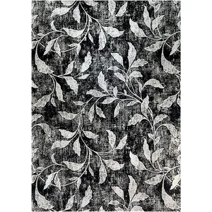 فرش ماشینی 420 شانه ساوین رنگ زمینه مشکی حاشیه نقره ای کد 4089