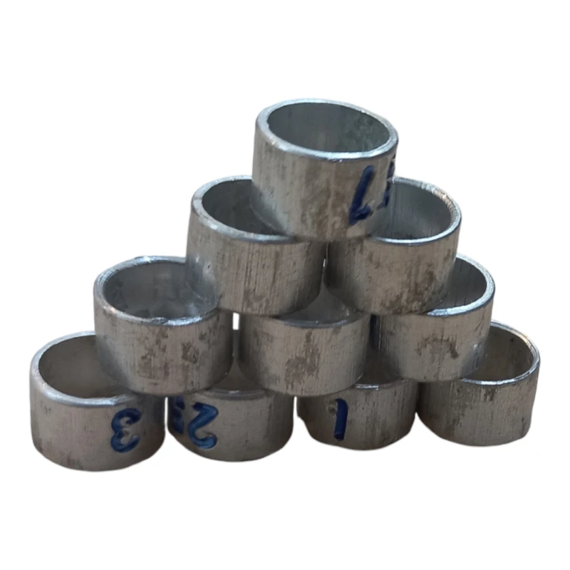 حلقه پای کبوتر مدل آلومینیومی مجموعه ۱۰ عددی