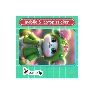 استیکر بامبیلیپ مدل کارت عابر طرح خرگوش با لباس سبز کد 4007825