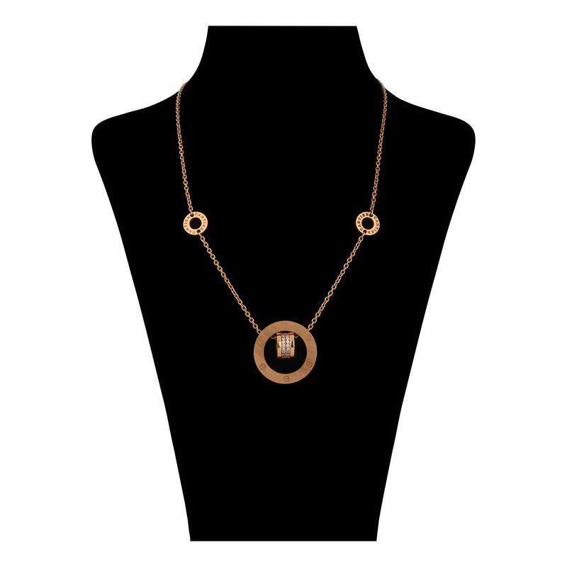 گردنبند طلا 18 عیار زنانه با طرح حلقهای (فلامینگو) صلاحی گلد مدل 13019