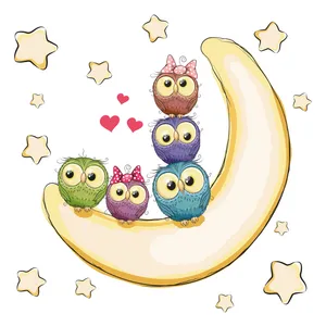 استیکر دیواری کودک تُکتم مدل moon stars کد 08