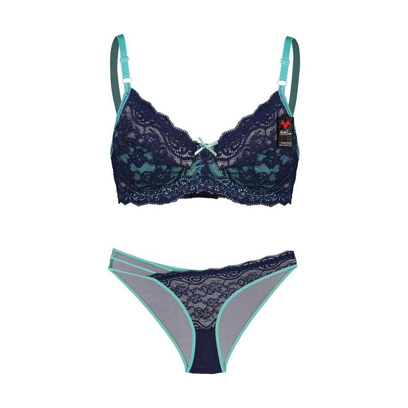 ست شورت و سوتین زنانه شباهنگ مدل ستاره قطبی رنگ سرمه ای