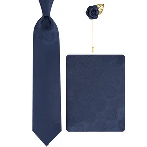 ست کراوات و دستمال جیب و گل کت مردانه جیان فرانکو روسی مدل GF-F789RE-DB