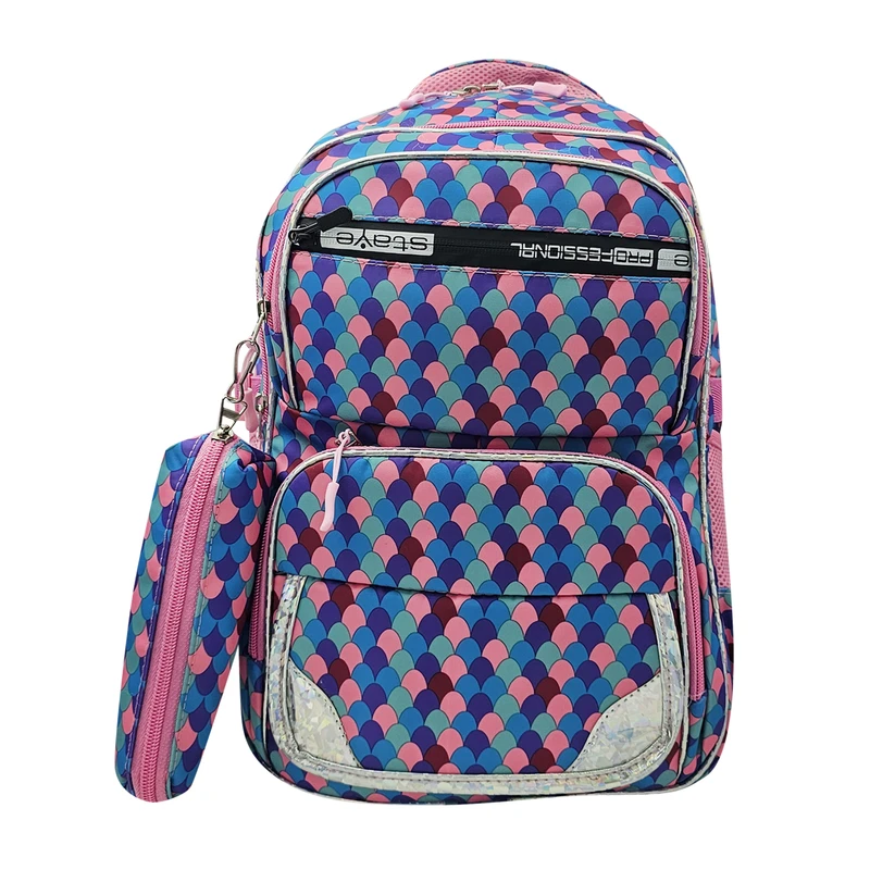 کوله پشتی سیی مدل هنری کوبیسم کد 2148.6 به همراه جامدادی