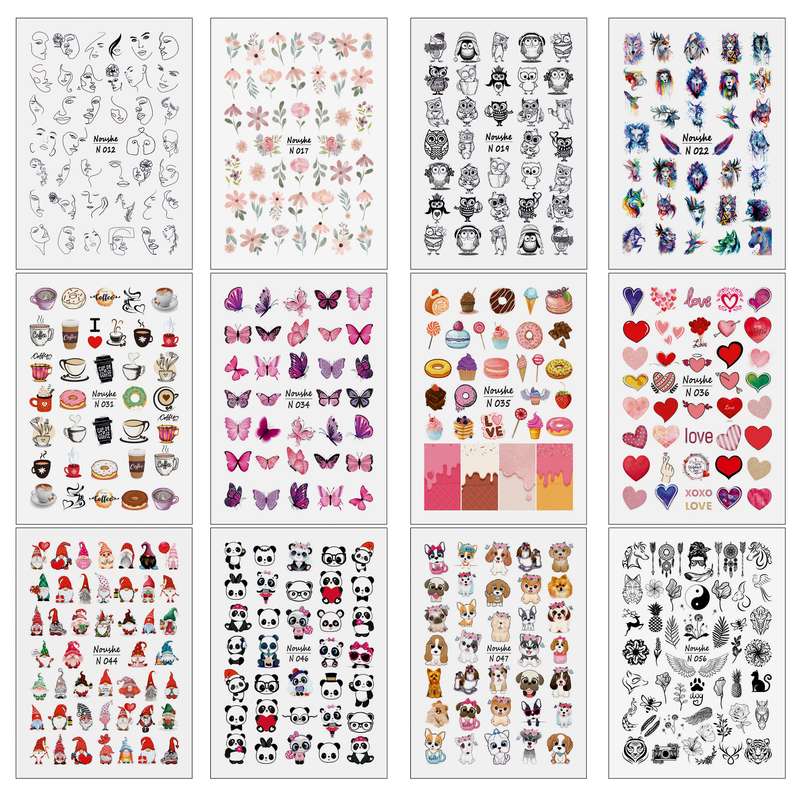 برچسب لنز ناخن کد N012-056 مجموعه 12 عددی