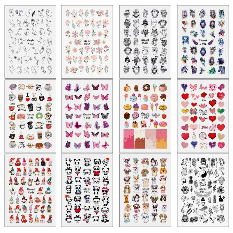 برچسب لنز ناخن کد N012-056 مجموعه 12 عددی