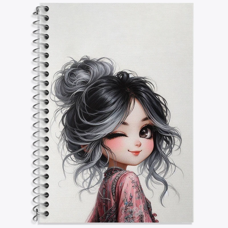 دفتر زبان 50 برگ خندالو مدل سه خط طرح دخترانه کد F2247