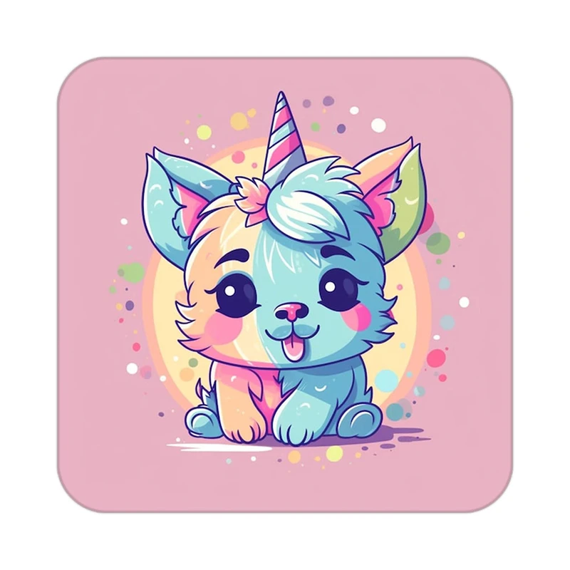 زیر لیوانی کاکتی طرح اسب تک شاخ و یونیکورن مدل mp29493